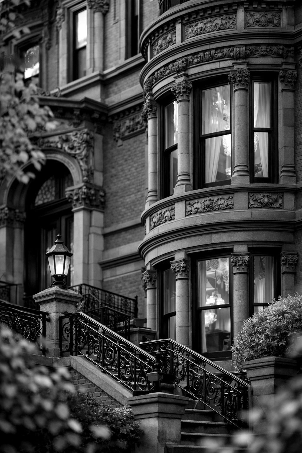 Victorian brownstone architecture in Boston Back Bay neighborhood